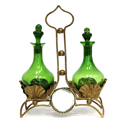 Парфюмерный набор (Латунь, цветное стекло, зеркало - Западная Европа, начало ХХ века) 1900 г инфо 8473c.