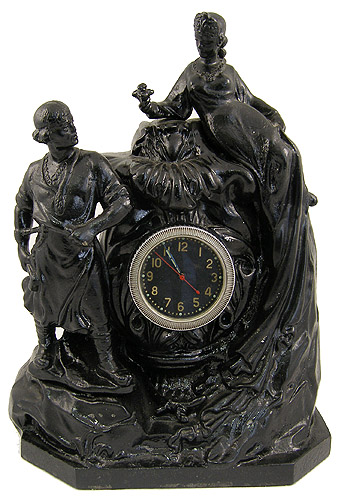 Часы каминные "Медной горы хозяйка" Металл, краска, часы вертолетные фосфорные СССР, середина XX в очень хорошая, неззначительные потертости краски инфо 6438g.