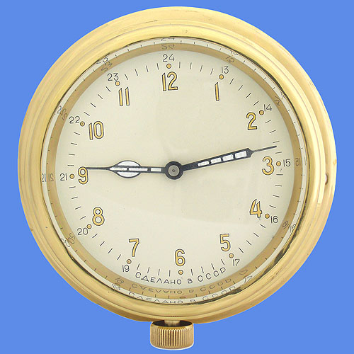 Часы каютные (Корабельная латунь, стекло - СССР, 50-е годы XX века) 1951 г инфо 6451g.