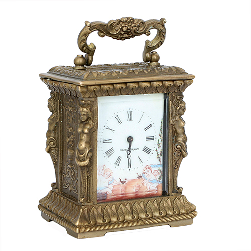 Часы каретные (Бронза, литье, эмаль - Франция, вторая половина ХХ века) 1951 г инфо 6456g.