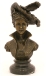 Бюст дамы в шляпке с перьями Бронза, литье Западная Европа, начало XX века 1902 г инфо 6692g.