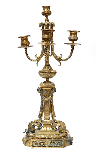 Канделябр на 4 свечи Бронза, литье, монтировка, позолота Европа, конец XIX века 1890 г инфо 6811g.