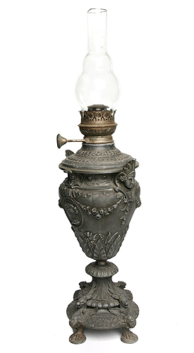 Лампа масляная Шпиатр, латунь, литье Германия, начало ХХ века 1903 г инфо 6869g.