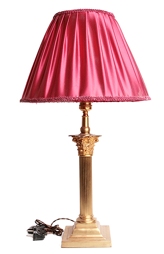 Лампа настольная Бронза, ткань Россия, конец XIX века 1891 г инфо 6981g.
