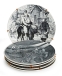 Комплект из пяти декоративных тарелок Фаянс, деколь Франция, начало ХХ века Creil & Montereau 1904 г инфо 7035g.