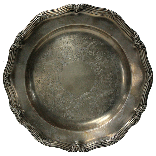 Тарелка декоративная Латунь, серебрение Западная Европа, конец XIX века 1890 г инфо 7056g.