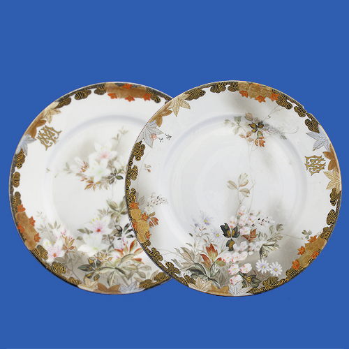 Парные тарелки с монограммой (Фарфор, роспись - Япония, начало ХХ века) Mehun 1905 г инфо 7071g.