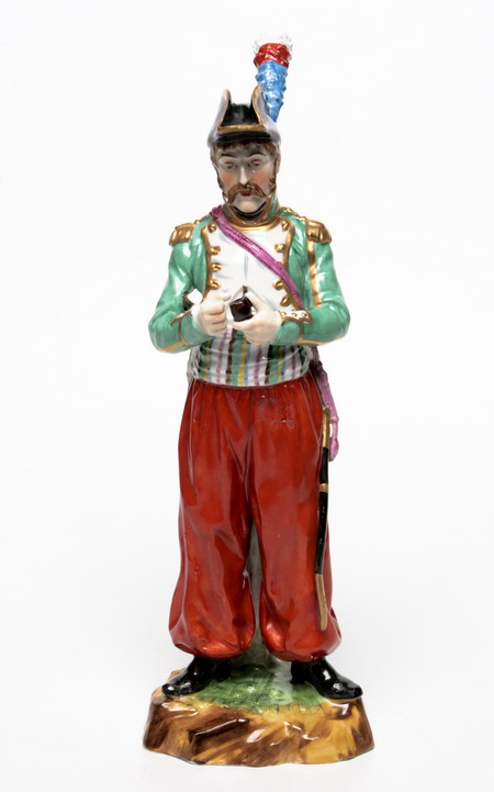 Статуэтка "Капельмейстер" (фарфор, роспись), Западная Европа, конец XIX века значении — руководитель военного оркестра инфо 7294g.