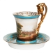 Чашка с блюдцем (фарфор, живопись Франция, Севр, конец XIX - начало ХХ века) Севрская фарфоровая мануфактура 1900 г инфо 7305g.