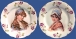 Парные настенные тарелки с барышнями (Фарфор, роспись - Западная Европа, начало ХХ века) 1912 г инфо 7369g.