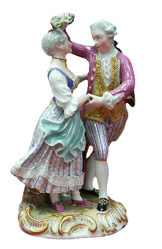 Статуэтка "Пастораль" (Фарфор, надглазурная роспись - Мейсенская фабрика, Германия, середина XIX века) самый ценный по меркам коллекционеров инфо 7380g.