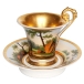 Чашка с блюдцем "Гусар" (Фарфор, живопись, позолота - Европа, середина XIX века) В декоре обильно использовано золото инфо 7381g.