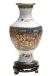 Ваза на подставке "Хризантемы" Металл, клуазоне Китай, XX век в виде контура птицы (?) инфо 7546g.